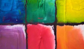 Jeans-Art Kunstwerk "Farbflächen" von Harald Wolf