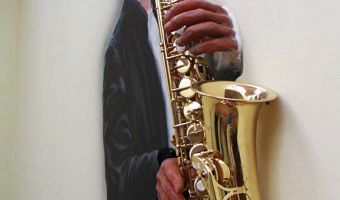 Teilcollage eines Saxophonspielers von Harald Wolf aus Bruchsal